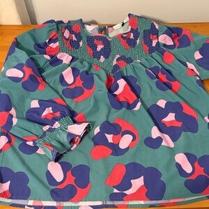 Michelle McDowell Colorful Floral Blouse size small runs big